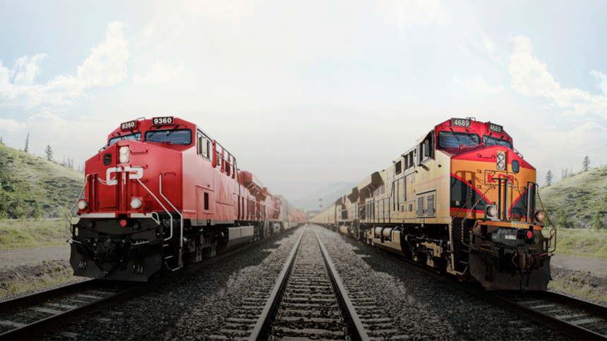 Una línea ferroviaria conecta Canadá, Estados Unidos y México