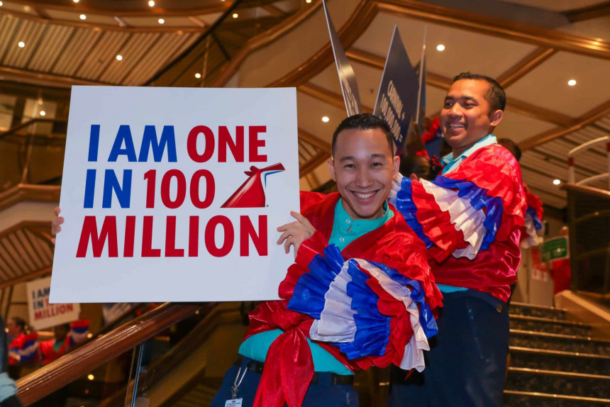 Carnival Cruise Line marca el hito de 100 millones de pasajeros embarcados