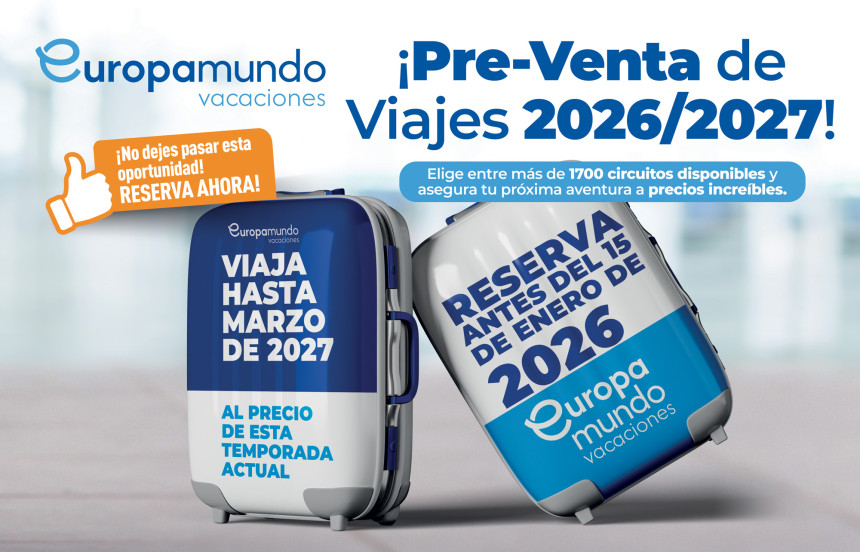 Europamundo lanza su Preventa 2026/2027: más de 1.700 viajes al mejor precio ¡hasta marzo de 2027!
