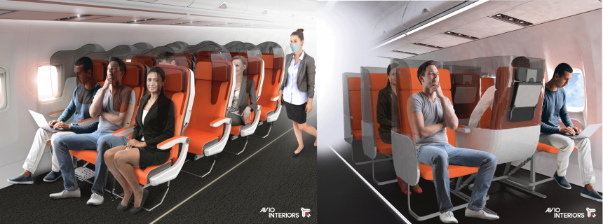 Presentan nuevos prototipos de asientos de aviones ante COVID-19
