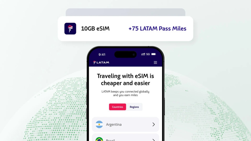 Con la nueva eSIM, LATAM ofrece mayor conectividad móvil en vuelos internacionales