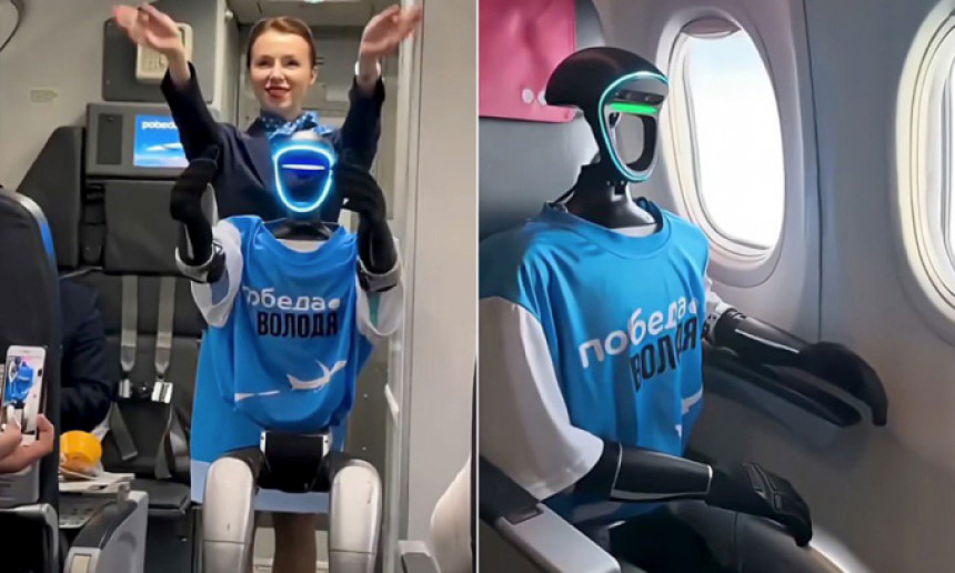 Aerolínea de bajo costo rusa realiza vuelo con robot humanoide como asistente de cabina
