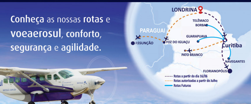 Aerolínea brasileña Aerosul anuncia vuelos entre Foz y Asunción