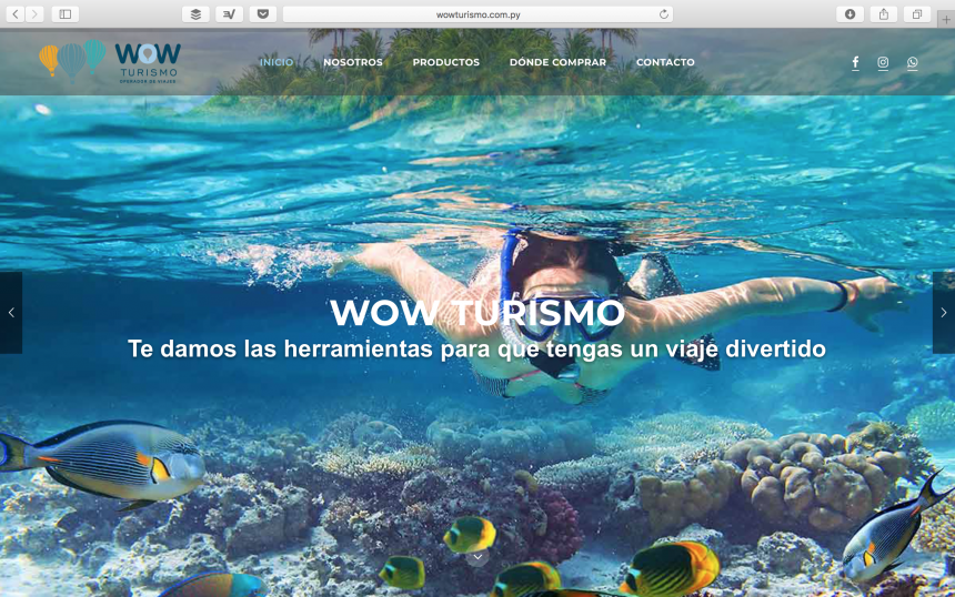 Sitio web de Wow Turismo
