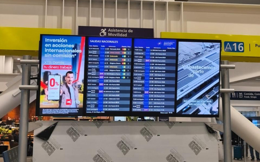 Terminal Nacional en Aeropuerto de Santiago suma nuevas zonas de información de vuelos 