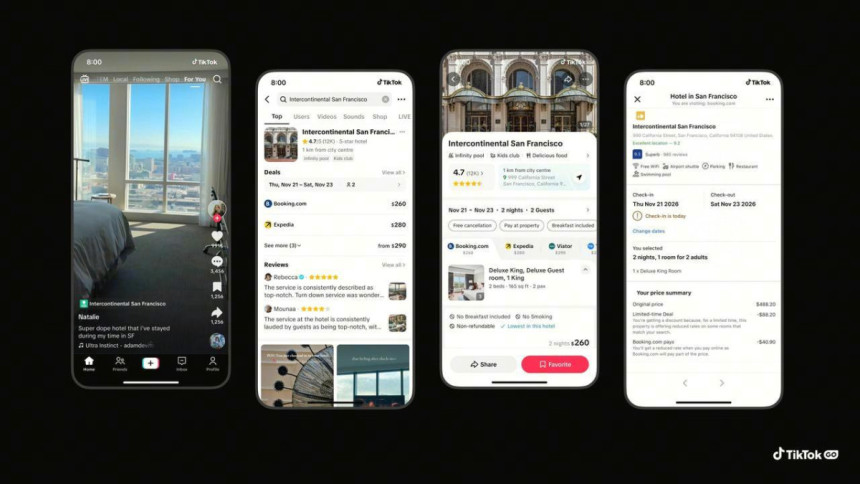 TikTok GO nueva función de la app que permite reservar hoteles, tours y atracciones turísticas