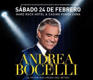 Andrea Bocelli se presentará en el Hard Rock Hotel & Casino Punta Cana