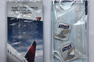 Delta distribuirá kit de cuidado personal a los pasajeros