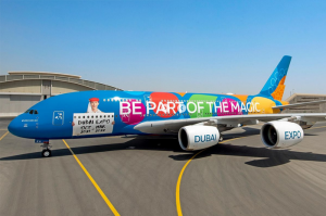 Emirates personaliza el A380 para celebrar la Expo Dubái 2020