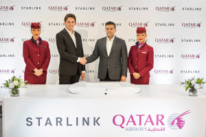 Nuevo Wi-Fi Starlink de cortesía a bordo de Qatar Airways